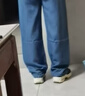 浪莎萊賽爾高腰天絲牛仔褲女夏季薄款冰絲闊腿褲女休閑寬松直筒女褲 曬單實(shí)拍圖