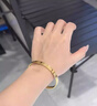 寓銀匠卡家LOVE金包銀手鐲女素圈時(shí)尚高顏值鐲子送女友老婆情人節禮物 卡家一字手鐲*圈口60 總重約25g*包金0.6克*卡5mm 曬單實(shí)拍圖