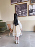 Dudant國際品牌女童連衣裙2025新款春秋季女孩紗裙花童禮服洛麗塔公主裙 杏色 120 cm 曬單實(shí)拍圖