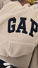 GAP男女裝2025秋季新款logo印花抓絨寬松運動(dòng)連帽衫衛衣786920 米色 M (170/92A) 亞洲尺碼 曬單實(shí)拍圖