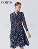 PORTS寶姿春夏新品女裝長(cháng)袖中長(cháng)連衣裙LM8D007MPP070 丈青印花 S (4) 曬單實(shí)拍圖