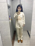 秋冬款孕婦裝2022新款加絨加厚寬松長(cháng)袖衛衣辣媽一整套外出遮孕肚 小熊絨衛衣+米杏色加絨闊腿褲【套裝】 L【110-130斤】 曬單實(shí)拍圖