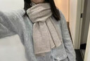恒源祥純山羊絨針織圍巾男女披肩韓版高端圍脖保暖長(cháng)款百搭披巾加厚 駝色 曬單實(shí)拍圖