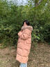 LAGOGO【防鉆絨】長(cháng)款羽絨服女拉谷谷2024年冬季新款蓬松保暖外套 粉桔色 S 曬單實(shí)拍圖