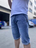 棉致七分短褲男夏季薄款男士寬松直筒牛仔7分褲男褲休閑百搭中褲子男 2159藍(lán)色 30 碼(120斤-125斤) 曬單實(shí)拍圖