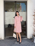 AD洋氣粉色職業(yè)連衣裙女秋季新款九分袖西服裙通勤OL正式場(chǎng)合裙子 長(cháng)袖款連衣裙 S 曬單實(shí)拍圖