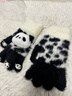 允娜可愛(ài)小熊貓毛絨針織手套女冬季加厚保暖學(xué)生騎行防寒五指毛線(xiàn)手套 黑色 均碼 曬單實(shí)拍圖