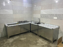 尋葵整體廚房不銹鋼櫥房柜工作臺操作儲物柜廚柜商用家用灶臺定做304 組合柜：160左灶孔+136轉角柜) 曬單實(shí)拍圖