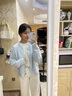 彌柯菲 MEKF2024秋季新款開衫毛衣女外套溫柔風(fēng)簡約短款針織衫軟糯藍色上衣女 淡藍色 S（適合75-100斤） 曬單實拍圖