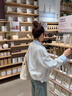 蜜樂(lè )奇春秋季復古感超好看韓系休閑牛仔外套女出游獨特漂亮翻領(lǐng)夾克上衣 淺藍色 S (建議110斤以?xún)? 曬單實(shí)拍圖
