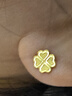 周大福ING系列幸福四葉草足金黃金耳釘(工費:180計價(jià))EOF194 足金 約1.55g 曬單實(shí)拍圖