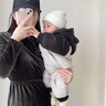 哈羅小黃鴨 HAL.DUCK嬰兒冬季羽絨服連帽黑白拼色連體衣新生幼兒 黑白拼色服 90白鴨絨 66cm 建議12-15斤 曬單實拍圖