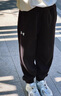 安德瑪（Under Armour）男女童運動長褲大童寬松針織休閑束口褲243125166 黑色 150cm 曬單實拍圖