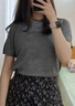 優(yōu)衣庫女裝精紡美利奴羊毛圓領(lǐng)針織衫/短袖通勤25秋冬新款478335 05 天灰色 M /160/84A 曬單實(shí)拍圖
