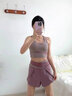 鉑吶苓瑜伽服女無袖瑜伽服套裝女士跑步運(yùn)動(dòng)套裝夏天薄款健身瑜伽服 夏季拼接兩件套紫色【XL】 曬單實(shí)拍圖