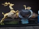 馨河（XINHE）創(chuàng  )意車(chē)載汽車(chē)擺件水晶內雕蘋(píng)果香水座車(chē)內中控臺高檔裝飾品 鑲鉆金鹿+一生平安 曬單實(shí)拍圖