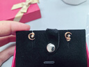 周六福紅18k金鉆石耳釘女彩金玫瑰金鉆石耳飾W0910869  一對生日禮物 曬單實(shí)拍圖