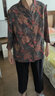 桓黎老年人衣服夏裝女七分袖上衣媽媽太太春裝襯衫70歲80奶奶唐裝襯衣 灰綠上衣+黑色褲子 XL 建議95-105斤穿 曬單實拍圖