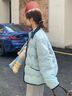妍莉芬（yanlifen）小香風(fēng)羽絨棉服女裝2025冬季短外套女2025年新復古棉衣羽棉襖絨服 藍色 L 曬單實(shí)拍圖