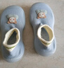 格子熊（GEZIXIONG）寶寶學(xué)步鞋春秋季兒童室內地板鞋冬厚防滑軟底夏透氣嬰兒地板襪鞋 藍灰小猴一雙 13.5 cm鞋內長(cháng)（參考年齡15-20月) 曬單實(shí)拍圖