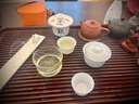 凝雅輕奢冰種玉瓷蓋碗旅行茶具套裝羊脂玉白瓷茶杯戶外露營辦公室禮品 冰種玉瓷蓋碗旅行-橙色包 一壺2杯 曬單實(shí)拍圖