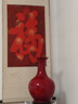 收藏天下景德鎮陶瓷器新中式紅色花瓶辦公室客廳酒柜玄關(guān)博古架擺件賞瓶 中國紅單瓶+底座39cm 曬單實(shí)拍圖