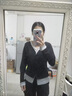 羅蒙（ROMON）法式假兩件v領(lǐng)開衫針織衫女春季女裝2025新款加絨加厚上衣女秋 黑色 M 曬單實拍圖