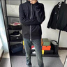 益帛牛仔褲男夏季新款美式高街潮牌彈力修身小狗休閑顯瘦小腳長褲子男 藍灰色 31【建議115-125斤】 曬單實拍圖