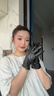 皮爾卡丹真皮手套女防風(fēng)保暖觸屏加絨手套加厚山羊皮開車摩托車 曬單實(shí)拍圖
