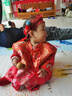 迪士尼女童唐裝周歲禮服旗袍中國風(fēng)寶寶漢服春季連衣裙一周歲冠衣女寶寶 大紅色秋冬 90CM(25斤到28斤) 曬單實(shí)拍圖