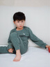 junejunior兒童保暖內(nèi)衣套裝圓領(lǐng)春秋季蠶絲羊毛秋衣秋褲打底居家睡衣 瑪瑙綠 120 （圓領(lǐng)） 曬單實(shí)拍圖