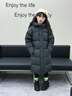 巴布豆（BOBDOG）95絨兒童羽絨服2025冬季男女中長(cháng)款保暖A類(lèi)三防抗菌面料連帽外套 黑色 240g+充絨 【抗寒-20°C】 140  【約身高125-135cm 體重60斤】 曬單實(shí)拍圖