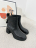 卓詩(shī)尼厚底短靴女2026新款秋冬英倫風(fēng)馬丁靴不累腳粗跟切爾西靴子 黑色【四季單里】 -厚底小個(gè)子顯高 37 曬單實(shí)拍圖