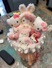 Hellokitty花束玩偶生日禮物kt貓咪卡通公仔畢業(yè)送朋友閨蜜女生 凱蒂貓L款+禮袋+賀卡 曬單實(shí)拍圖