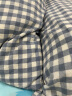 洁丽雅全棉A类枕套一对  纯棉枕头套枕芯套加厚枕头罩 水蓝小格48*74cm 实拍图