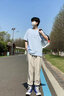 名創(chuàng  )優(yōu)品（MINISO）冰絲T恤男夏季男生運動(dòng)休閑寬松短袖2025新款涼感透氣速干衣服男t 白色(愛(ài)心耳兔胸標) 4XL (體重205-230斤) 曬單實(shí)拍圖
