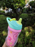 NUBY（努比）鴨嘴雙層隔離兒童水杯寶寶防漏戶外便攜運動水杯 晨露花園 266ml 曬單實拍圖