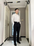 沙馳SATCHI男裝男士休閑褲2024秋冬新款商務通勤直筒長褲男 黑色 34 曬單實拍圖