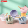 COOKSS 婴儿碗套装宝宝吃饭多功能辅食碗儿童餐具防摔烫便携吸盘碗-粉色 实拍图