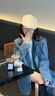 蘇木佰（SOMUBAY）趙昭儀同款復古前進(jìn)帽女春夏季薄款休閑百搭顯臉小貝雷帽報童帽子 米色 M(56-58cm) 曬單實(shí)拍圖