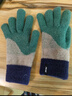 匹克兒童保暖手套男女童秋冬季毛線(xiàn)加厚防風(fēng)保暖五指手套 綠色 曬單實(shí)拍圖