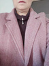皮爾卡丹（pierre cardin）呢子西裝羊絨大衣女款春秋2024新款女士高級感中長(cháng)款毛呢西服外套 粉色【常 規】人字紋 M (80-100斤) 曬單實(shí)拍圖