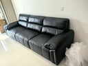 顧家家居（KUKA）輕奢風(fēng)沙發(fā)1381【舒適版】堅韌耐磨頭層牛皮騎士黑3.01m大三人位 曬單實(shí)拍圖