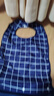 老人成人圍嘴專(zhuān)用飯兜吃飯圍裙防流口水護理圍兜大人飯兜秋冬加大 藍色格子長(cháng)款-可拆卸 曬單實(shí)拍圖