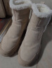 Dickies女士雪地靴女靴冬季加绒加厚短靴保暖棉鞋靴子 米色 38  实拍图