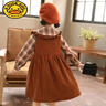 G.DUCKKIDS女童連衣裙秋裝洋氣復古兒童裝春秋新款韓版網(wǎng)紅長(cháng)袖公主裙子秋裝 卡其色 110 建議4-5歲 曬單實(shí)拍圖
