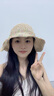 槿城夏季鏤空防曬遮陽(yáng)帽透氣不悶熱彩色度假風(fēng)寬檐編織草帽女A3412 米色 均碼 曬單實(shí)拍圖