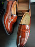 老爺車(chē)高端皮鞋男100%頭層牛皮男鞋正裝商務(wù)英倫風(fēng)樂(lè )福鞋亮面男士皮鞋 LYC1172深棕色 40 曬單實(shí)拍圖