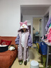 多妙屋兒童睡袍女童睡衣珊瑚絨秋冬加絨法蘭絨家居服 99089紫色 150cm 曬單實(shí)拍圖