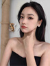 卡汐沐 925銀針銀色拉絲耳釘女2025新款小眾復(fù)古耳環(huán)輕奢高級感百搭耳飾 S925銀針銀色拉絲耳環(huán) 曬單實(shí)拍圖